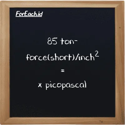 1 ton-force(short)/inci<sup>2</sup> setara dengan 13790000000000000000 pikopaskal (1 tf/in<sup>2</sup> setara dengan 13790000000000000000 pPa)